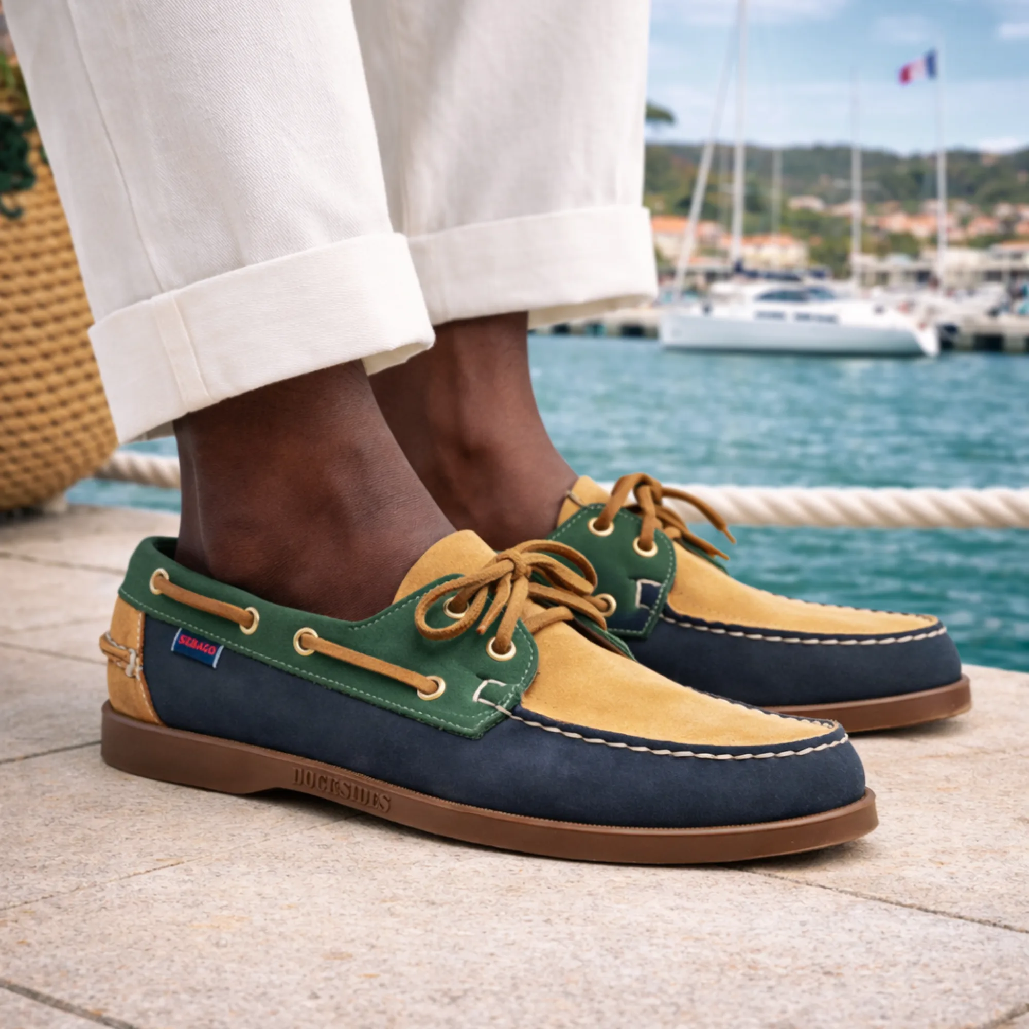 Sebago Portland Spinnaker NBK Navy/Green